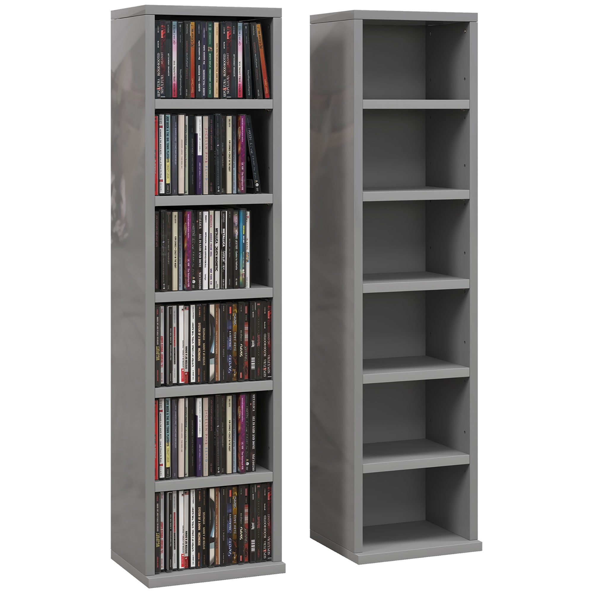Set of Two 102 CD Storage Units - High Gloss Grey-0