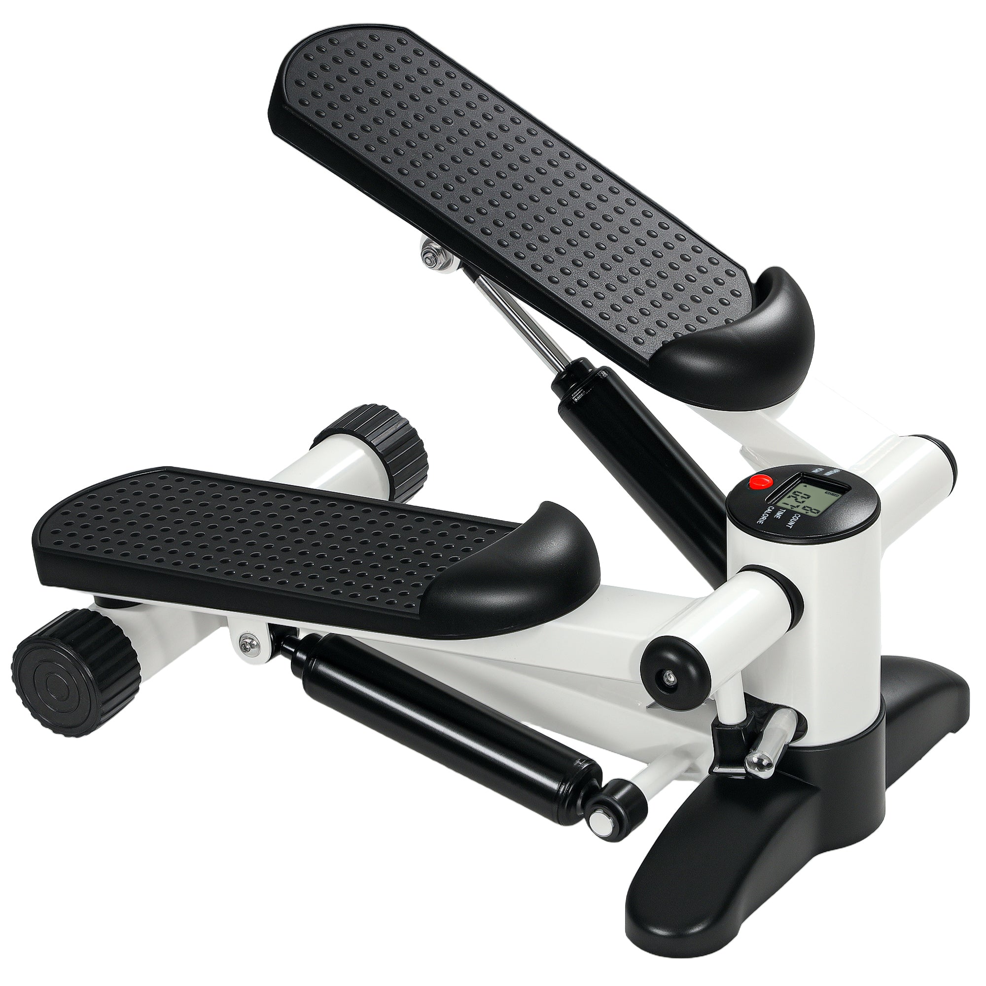 Mini Stepper Machine with LCD Monitor and Non-Slip Pedals - White-0