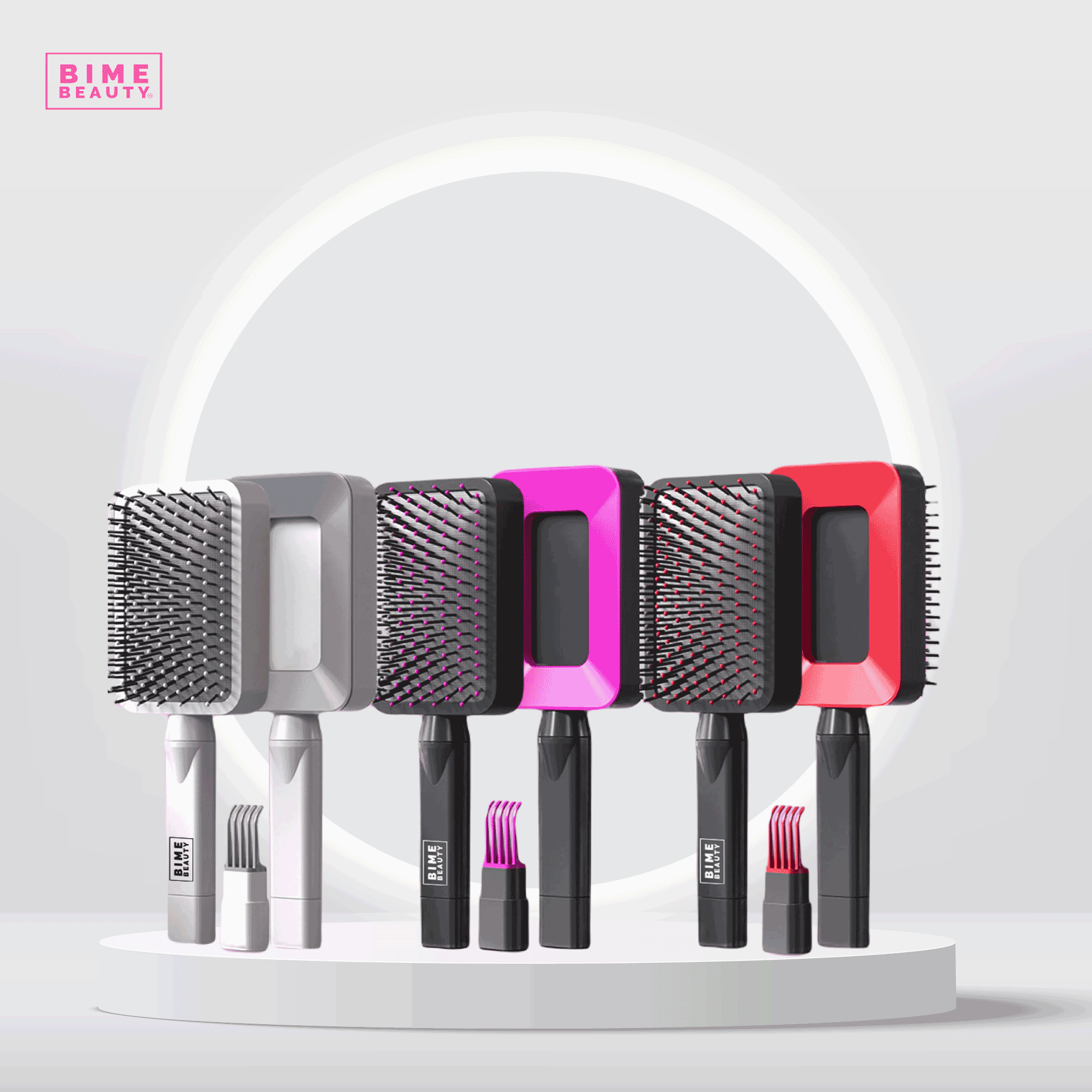 3D Self-cleaning Deluxe Rectangular Hair Brush-0