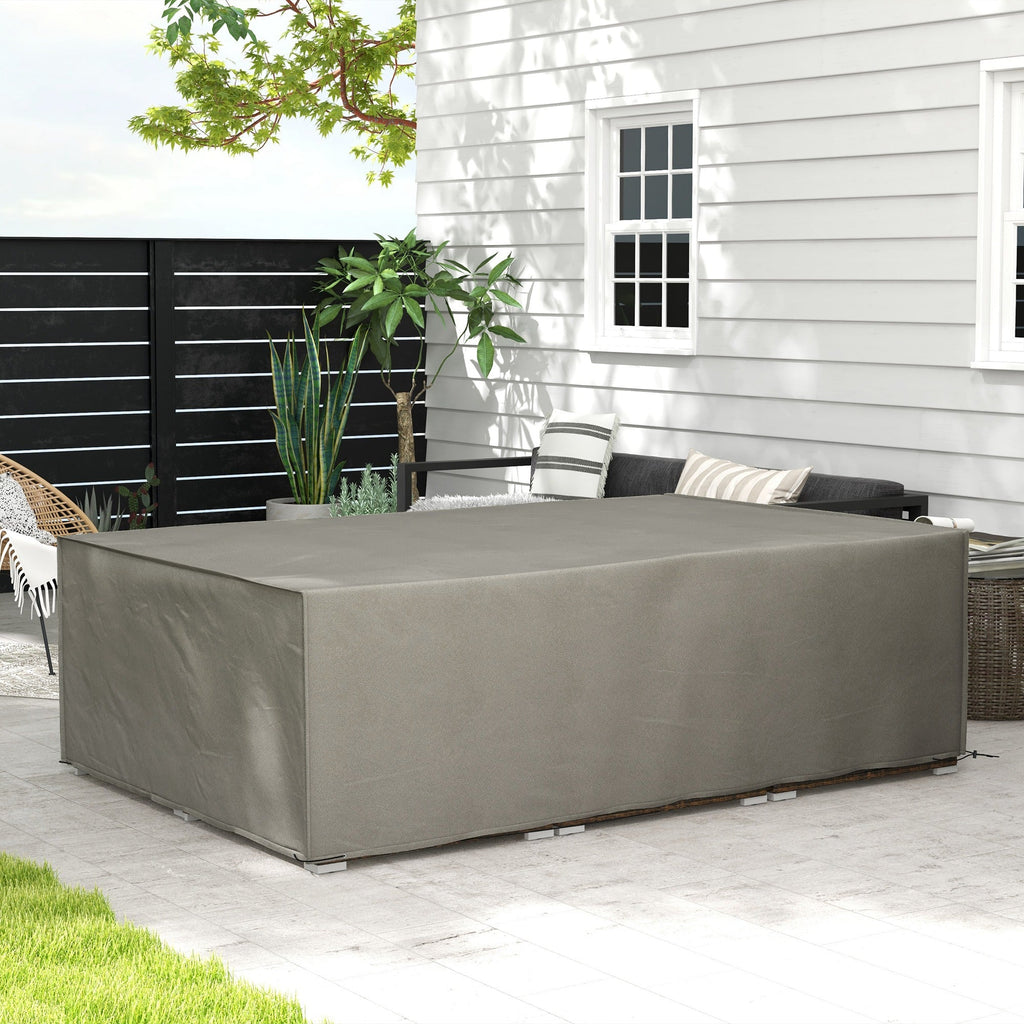 Outdoor Garden Furniture Cover Set Waterproof Grey 222x155x67 cm-1