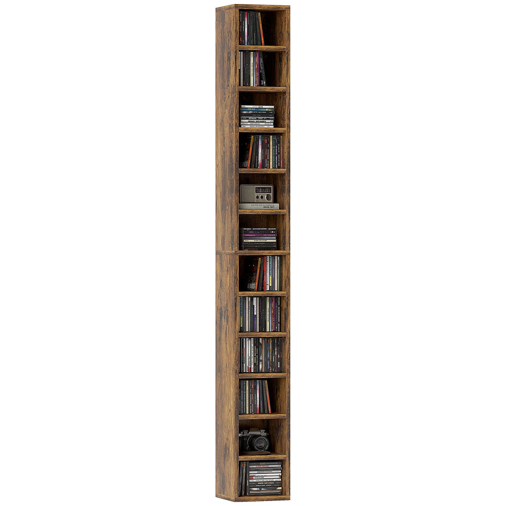 204 CD Tall Narrow Media Storage Tower - Rustic Brown-0