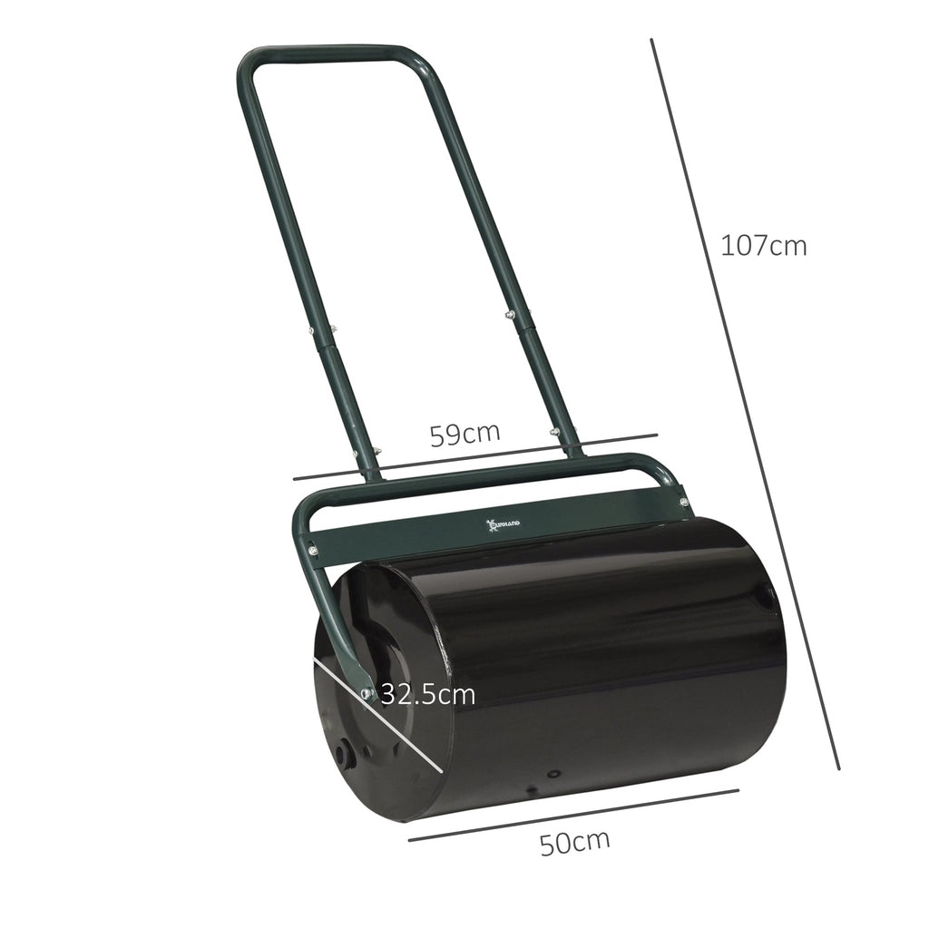 38L Fillable Steel Lawn Roller for Lawn Flattening - Dark Green-2