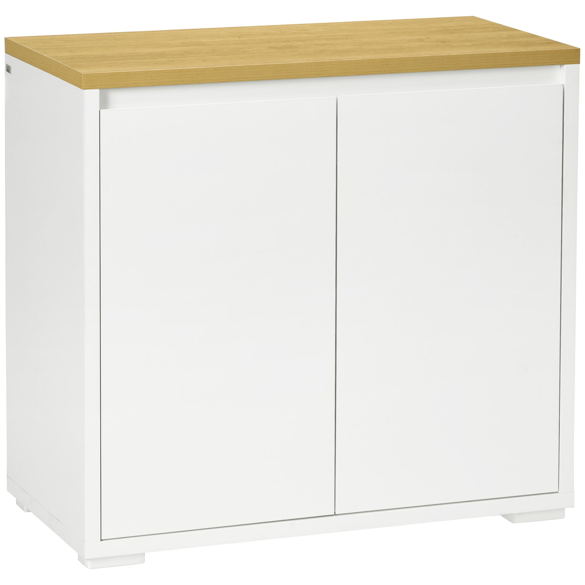 Sideboard Cabinet, Kitchen Storage Cabinet with Double Doors and Adjustable Shelf for Living Room, Entryway, White-0