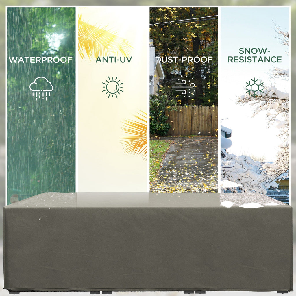 Outdoor Garden Furniture Cover Set Waterproof Grey 222x155x67 cm-3