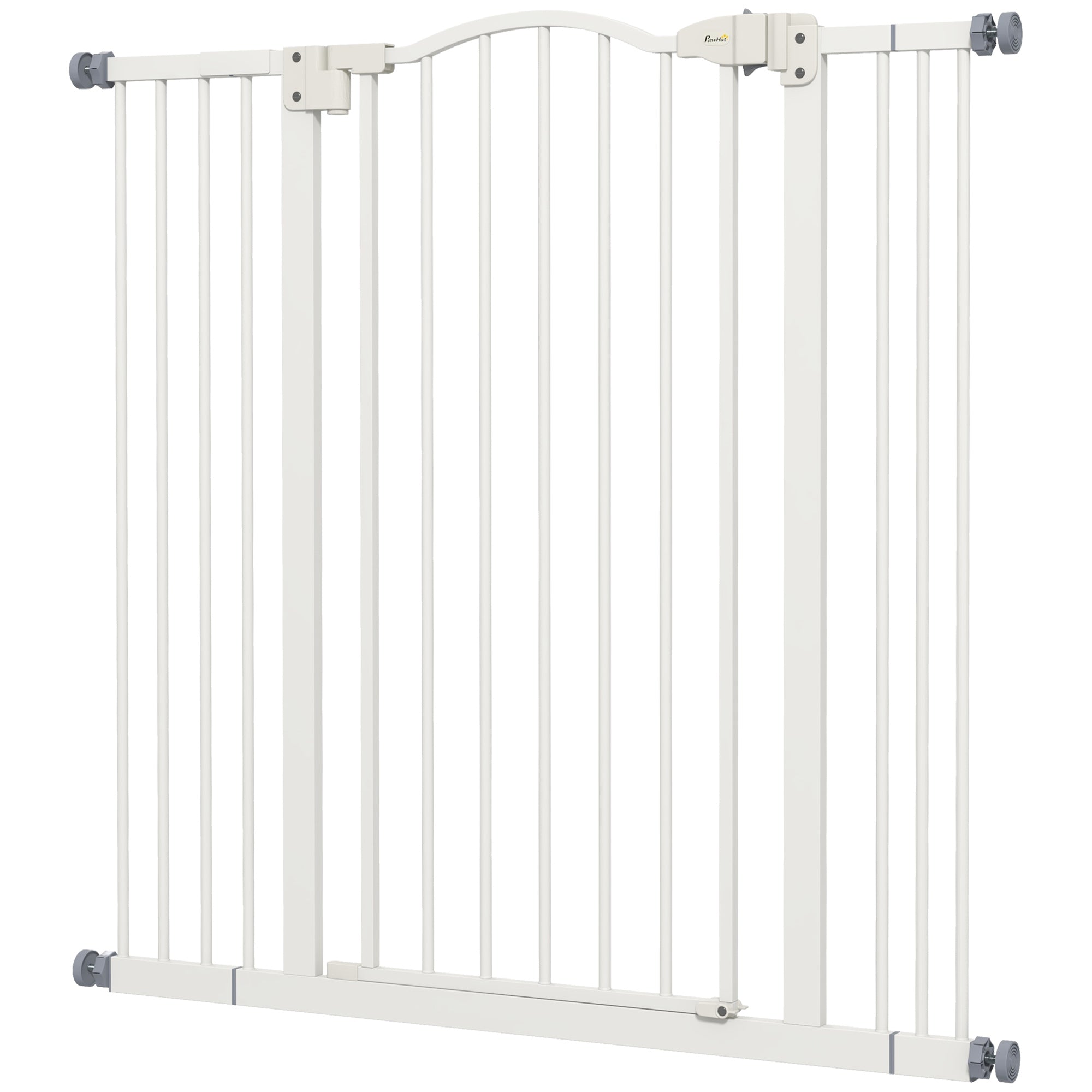 Metal Pet Safety Gate Dog Gate Folding Fence, White-0