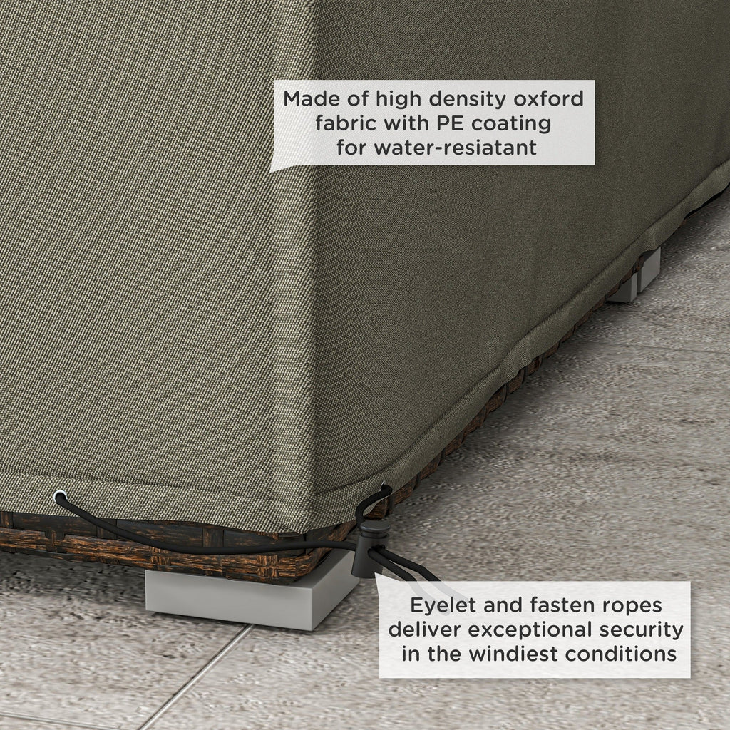 Outdoor Garden Furniture Cover Set Waterproof Grey 222x155x67 cm-4