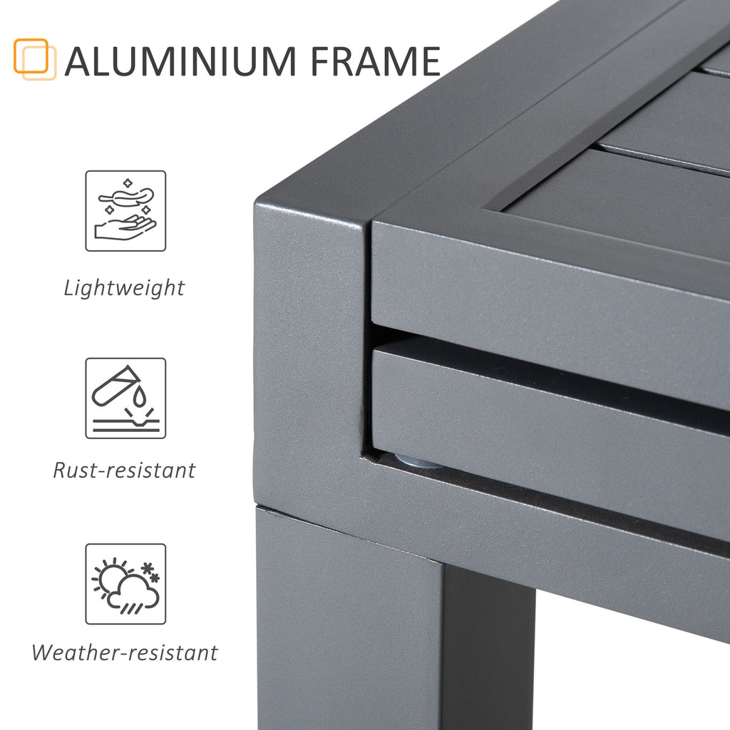 10 Seater Extendable Garden Dining Table with Aluminium Frame Grey-4