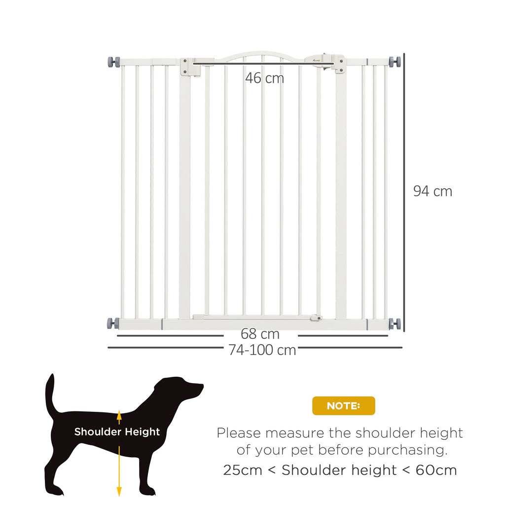 Metal Pet Safety Gate Dog Gate Folding Fence, White-2
