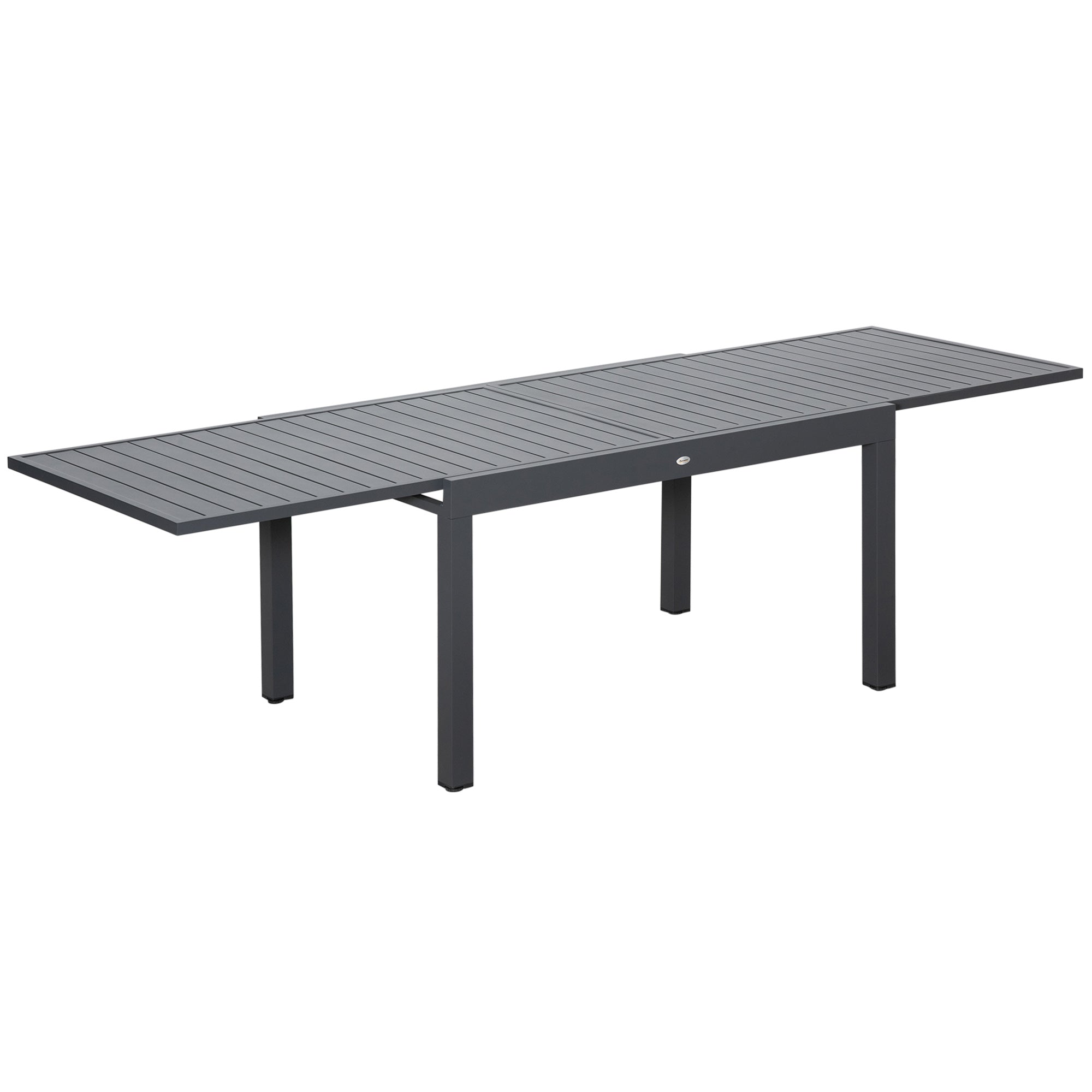 10 Seater Extendable Garden Dining Table with Aluminium Frame Grey-0