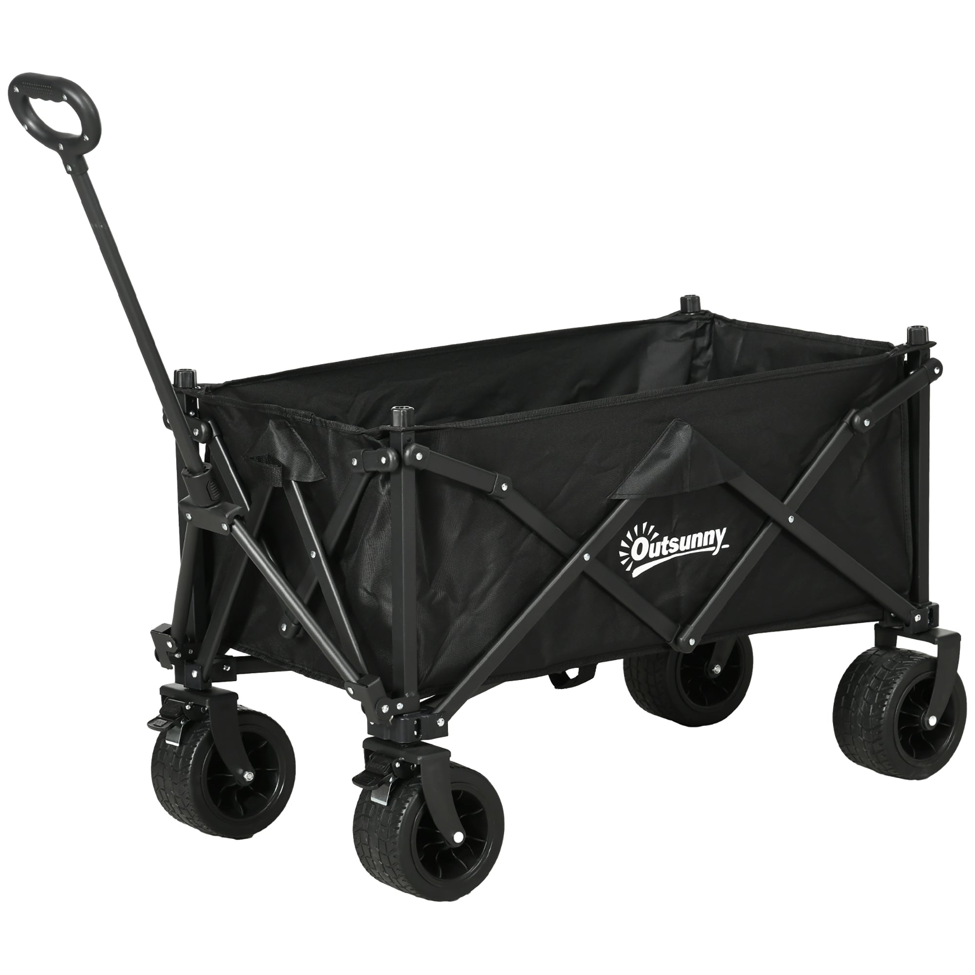 Folding Garden Trolley with Carry Bag 120KG Capacity Black-0