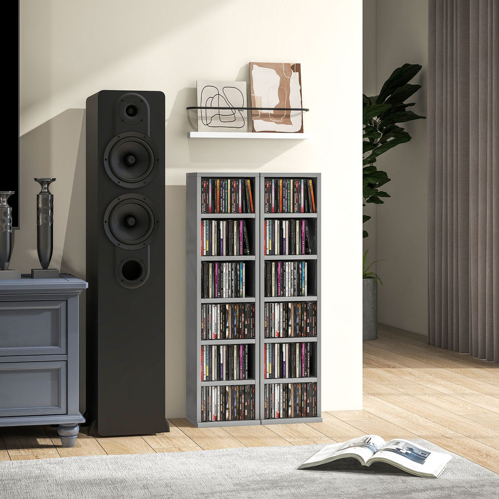 Set of Two 102 CD Storage Units - High Gloss Grey-1